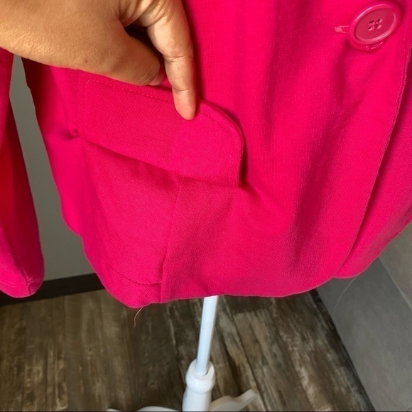 Bold hot pink ponte knit jacket blazer statement cheerful office Barbie work 1X - Picture 11 of 13